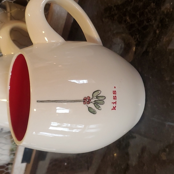 Rae Dunn mug set holiday Christmas sweet comfort joy kiss, set of 4 - Picture 4 of 6
